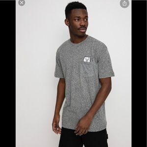 RIPNDIP LORD NERMAL ATHLETIC GRAY HEATHERED POCKET T-SHIRT SIZE MEDIUM UNISEX